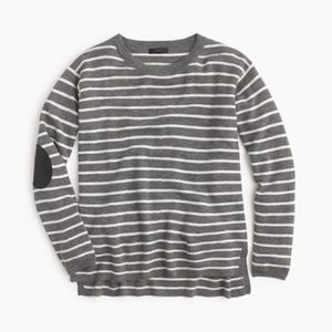 J Crew Merino Stripe Elbow Patch Sweater XS